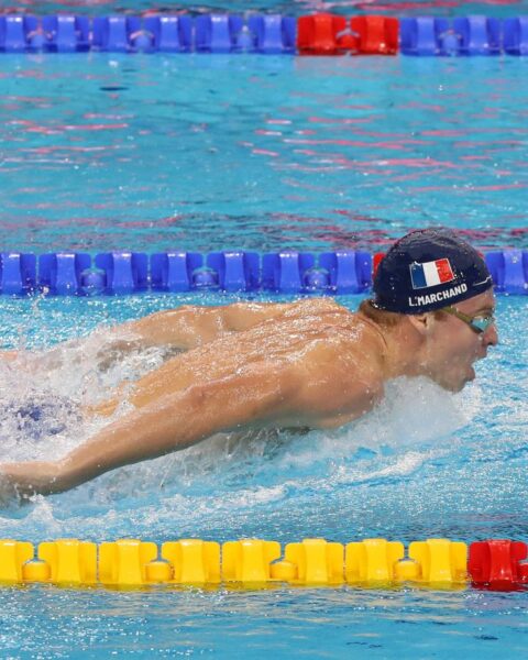 Natation : pour sa reprise, Léon Marchand établit son record personnel sur 400 m nage libre et se classe troisième en finale