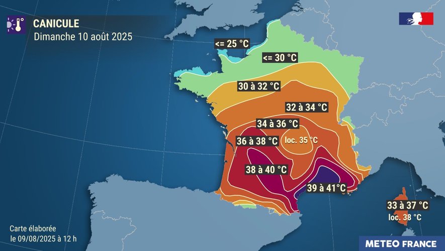 Canicule : Une intensification de la chaleur attendue ce dimanche, 42 départements du Sud placés en alerte orange