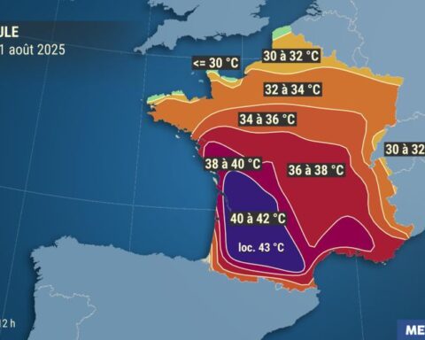 DIRECT. Canicule : Météo France prolonge l'alerte rouge dans 12 départements du Sud-Ouest jusqu'à mardi, avec des températures atteignant 42°C.