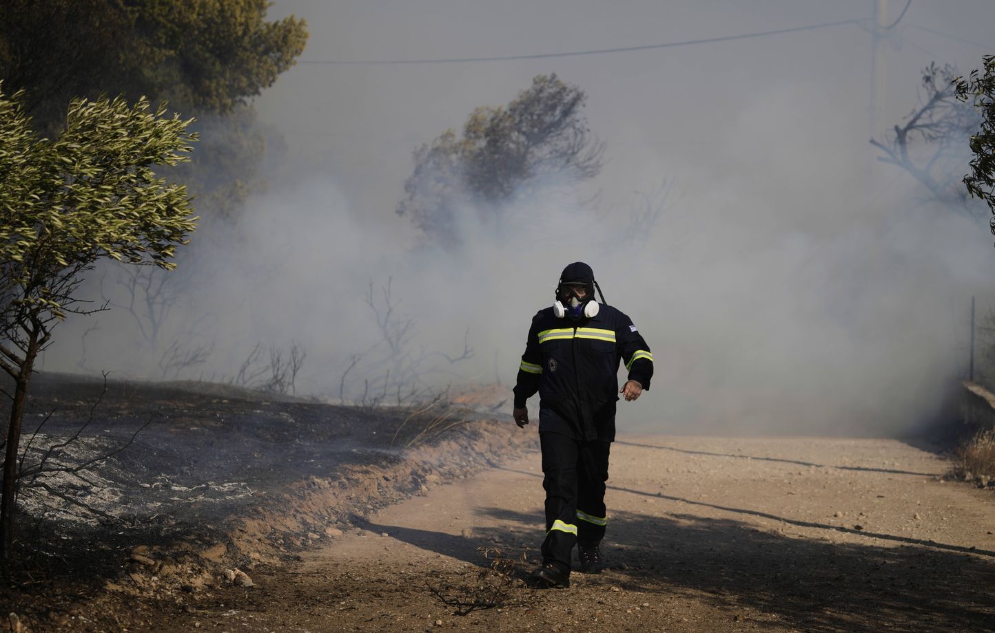 Les pompiers combattent un incendie près d’Athènes