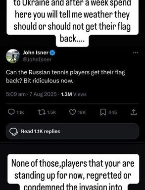 Tennis : Un ancien joueur ukrainien réagit à John Isner sur la restitution du drapeau aux athlètes russes après une semaine d'échanges.