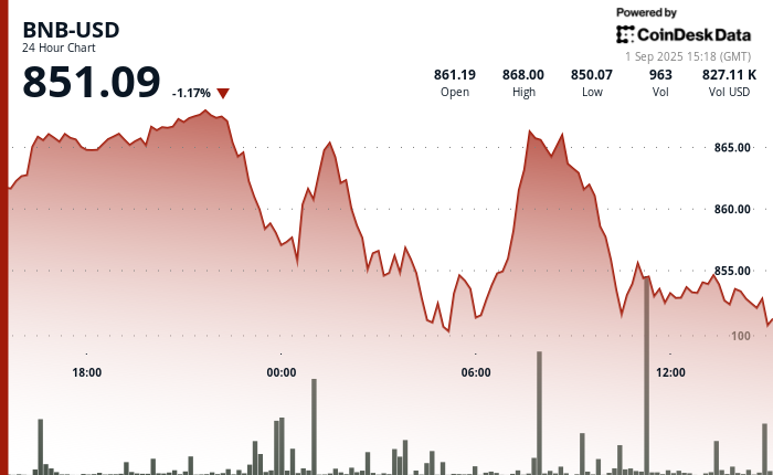 BNB chute sous 860 $ alors que les traders se préparent aux données sur l'emploi américain