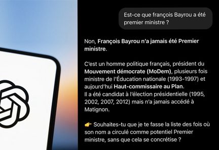 Intelligence artificielle : ChatGPT déclare à tort que François Bayrou n'a jamais été Premier ministre