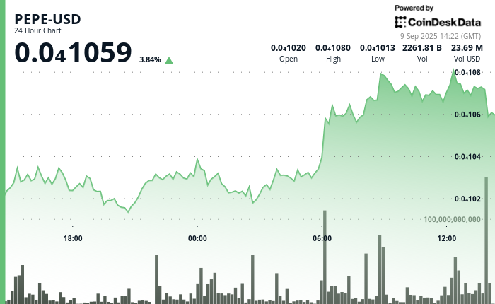 PEPE atteint une hausse de 10% en une semaine, dépassant Bitcoin et les autres cryptomonnaies majeures