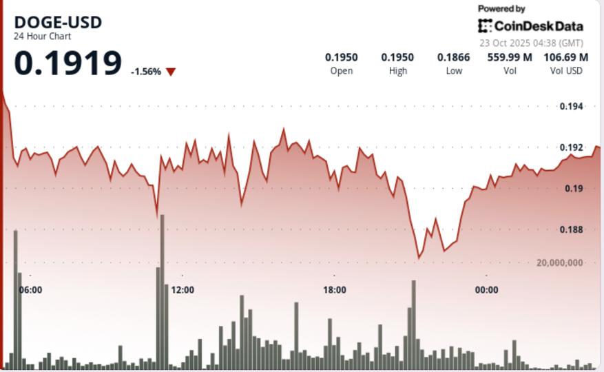 Dogecoin teste le support de 0,19 $ alors qu'une consolidation signale un potentiel de rupture