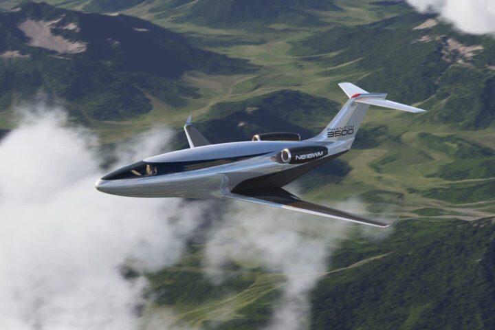 Otto Aerospace présente le Phantom 3500, un jet d'affaires innovant et futuriste.