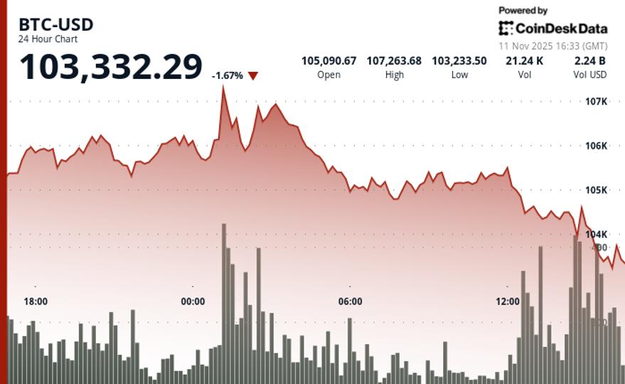 Bitcoin chute vers 103K $ alors que les mineurs souffrent du refroidissement du commerce d'IA et de la sortie de SoftBank de Nvidia