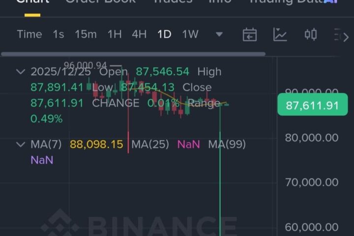 Bitcoin atteint brièvement 24 111 $ sur la paire BTC/USD1 de Binance avant de rebondir