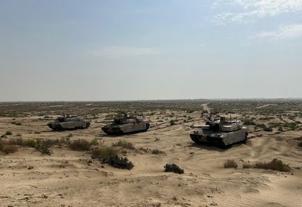 Révision des forces françaises à Abou Dhabi lors de la visite d'Emmanuel Macron