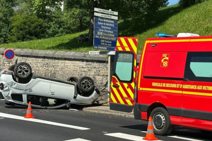Un accident de voiture à Salins-les-Bains fait deux passagers indemnes