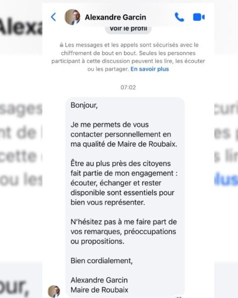 Le maire de Roubaix victime d'une usurpation d'identité sur Facebook avant les municipales de 2026