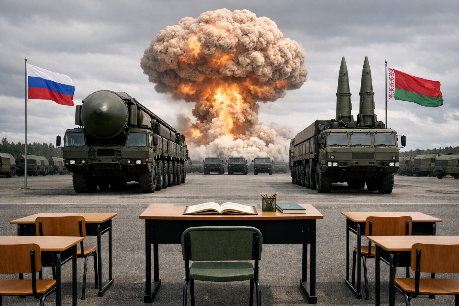 Menaces nucléaires et militarisation scolaire : la stratégie de la Russie et de la Biélorussie inquiète l’Europe