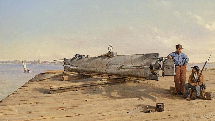 Un sous-marin de la guerre de Sécession renfloué, équipage trouvé à leur poste