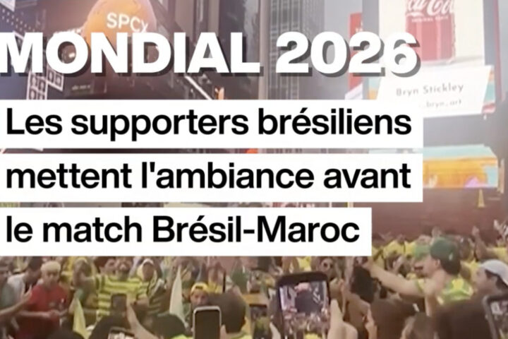 Mondial 2026 : Les supporters brésiliens apportent leur passion à Times Square à New York
