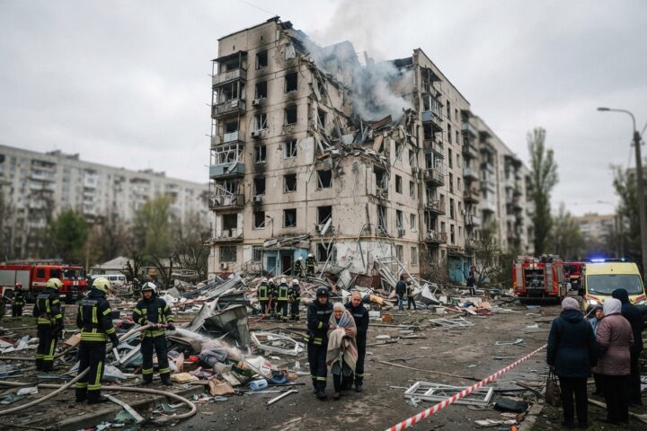 La Russie frappe Kyiv avec 166 missiles et drones : un mort, 17 blessés, des dégâts civils massifs