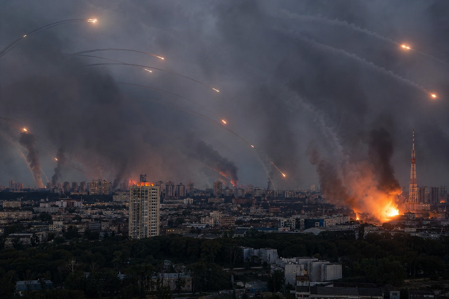 La Russie lance une attaque massive de 419 missiles et drones sur Kiev, au moins 14 civils tués