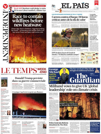 Incendies en France et en Espagne : la presse européenne s'interroge sur la préparation de l'Europe face aux méga-feux