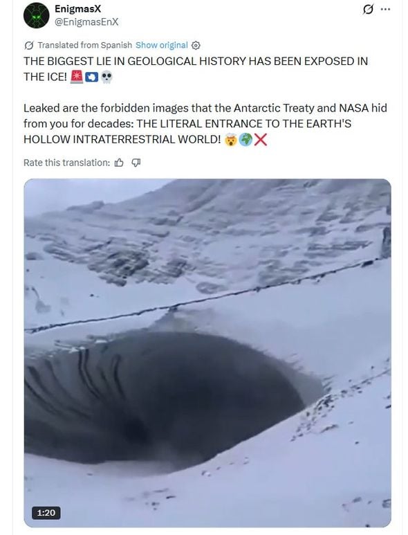 Une vidéo prétend prouver l'existence de la Terre creuse, mais c'est faux