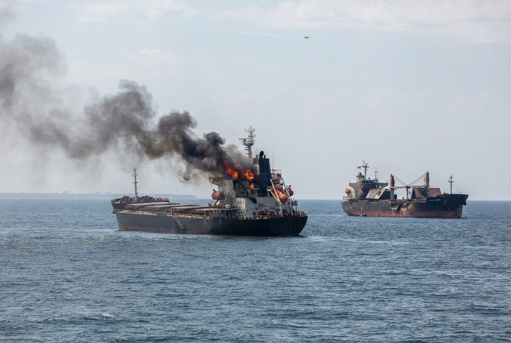 La Russie frappe deux navires commerciaux près d’Odessa, dont un cargo allemand
