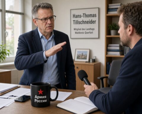 En Allemagne, un élu AfD refuse de voir un problème dans une tasse de l’armée russe
