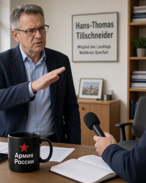 En Allemagne, un élu AfD refuse de voir un problème dans une tasse de l’armée russe