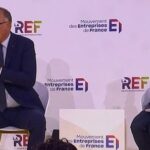 Premier débat politique entre sept candidats à la présidentielle française au Medef