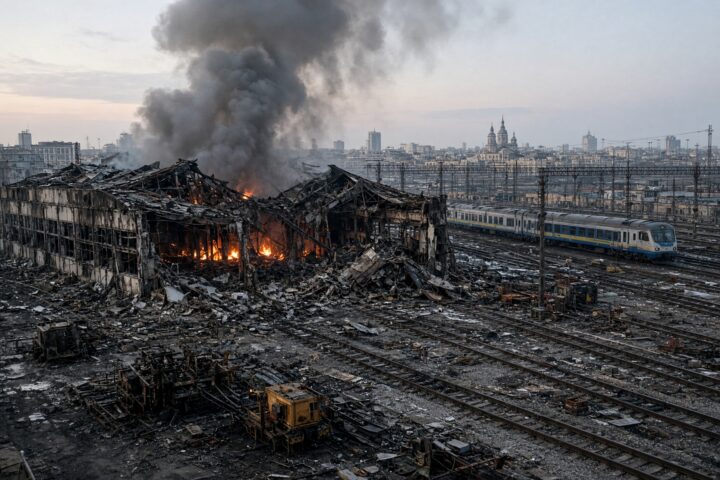 La Russie frappe Kyiv et ses infrastructures ferroviaires lors d’une attaque massive