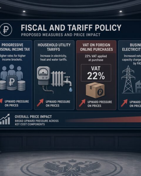 Les autorités russes envisagent une série de hausses fiscales et tarifaires