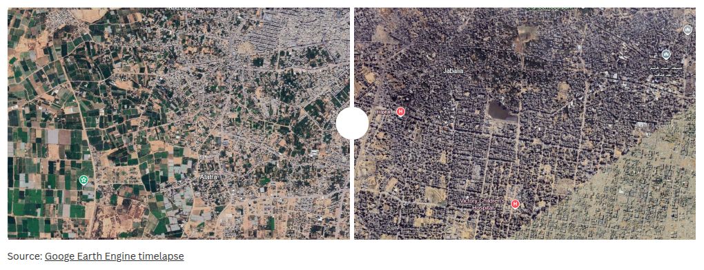 Google Earth met à jour ses images de Gaza pour la première fois depuis 2024, 80 % des bâtiments détruits