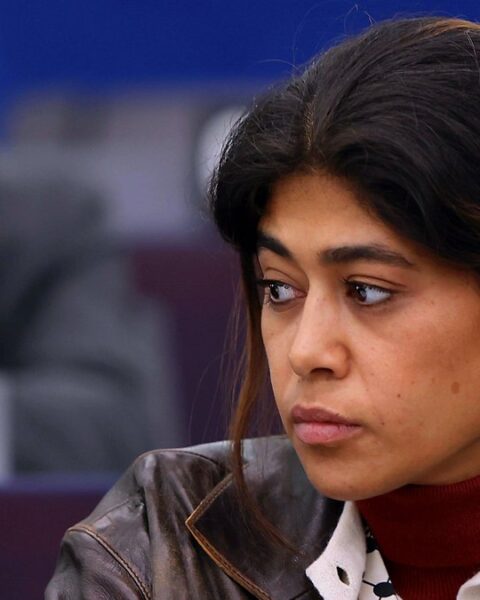 Rima Hassan renverse le drapeau israélien au Parlement européen lors d'une commémoration du 7-Octobre